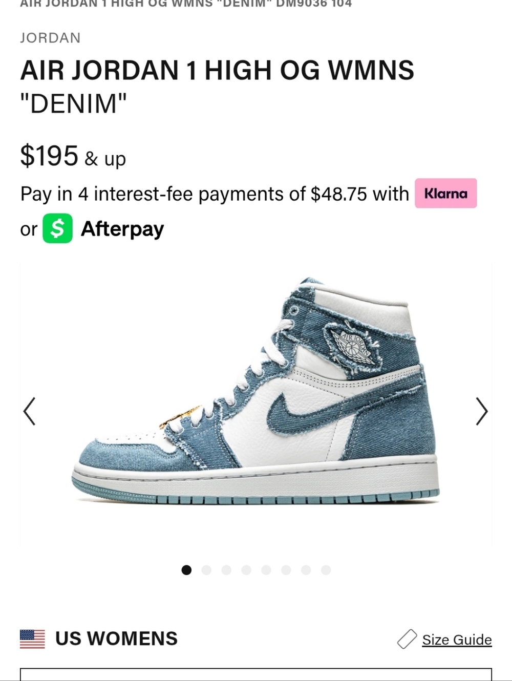 Nike Air force 1 OG High Top "Denim" Shoes